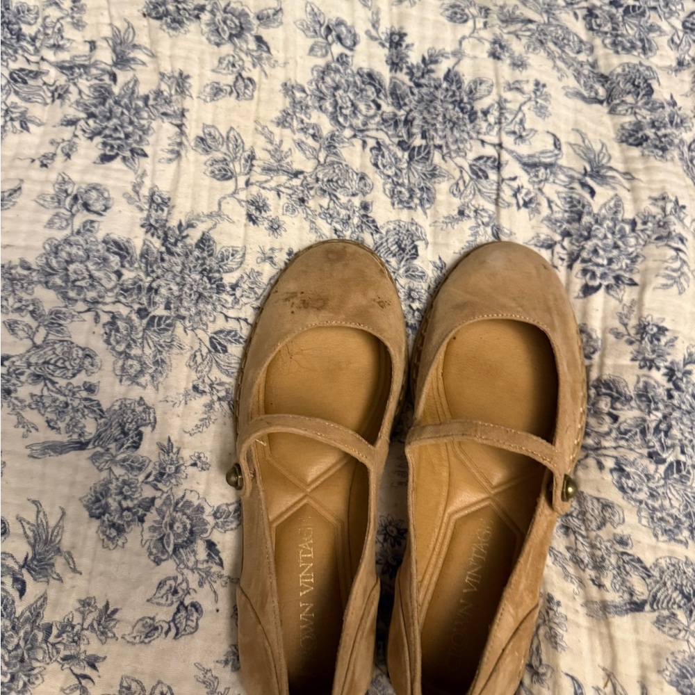 Crown Vintage Beige Mary Jane Flats